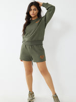 True Religion Women Green Regular Fit Sweatshirt