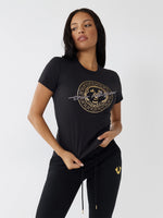 True Religion Black Logo Regular Fit T-Shirt