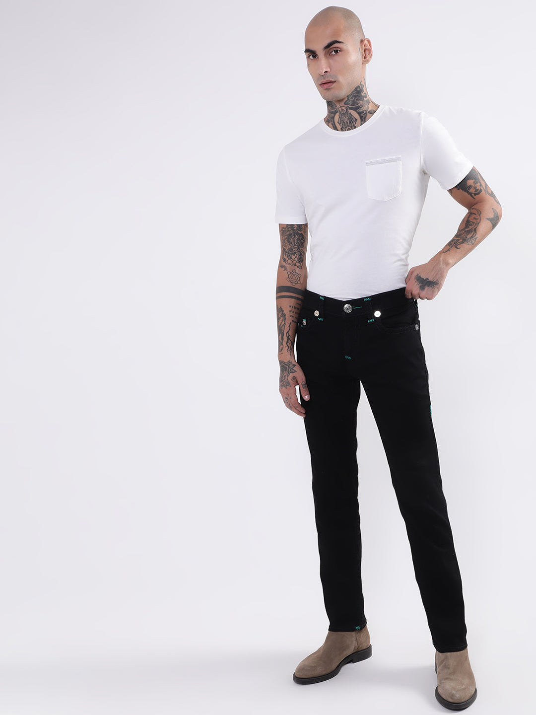 True Religion Super T Skinny Black Lightly Washed Mid Rise Jeans