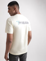 True Religion Off White Logo Regular Fit T-Shirt