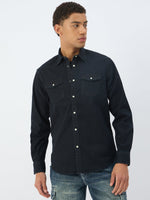True Religion Men Black Collar Shirt