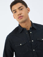 True Religion Men Black Collar Shirt