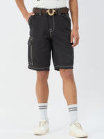 True Religion Men Black Oversize Fit Shorts