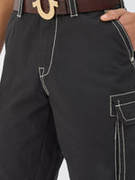 True Religion Men Black Oversize Fit Shorts