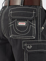 True Religion Men Black Oversize Fit Shorts