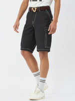 True Religion Men Black Oversize Fit Shorts