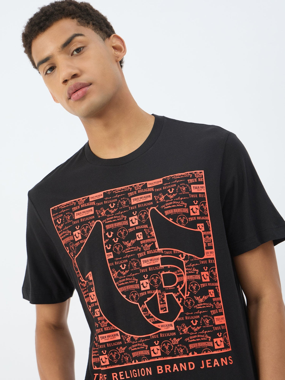 True Religion Men Black Round Neck Tshirt