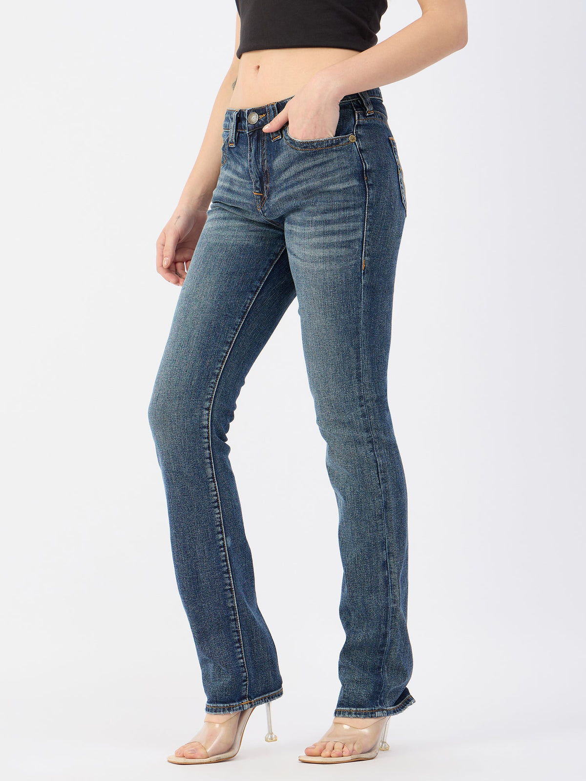 True Religion Women Blue Straight Fit Jeans