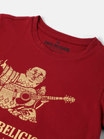 True Religion Kids Maroon Fashion Logo Regular Fit T-Shirt