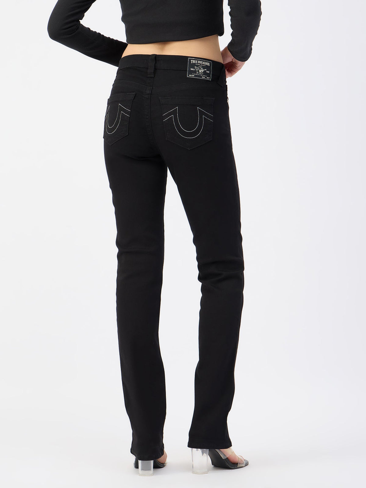 True Religion Women Black Straight Fit Jeans
