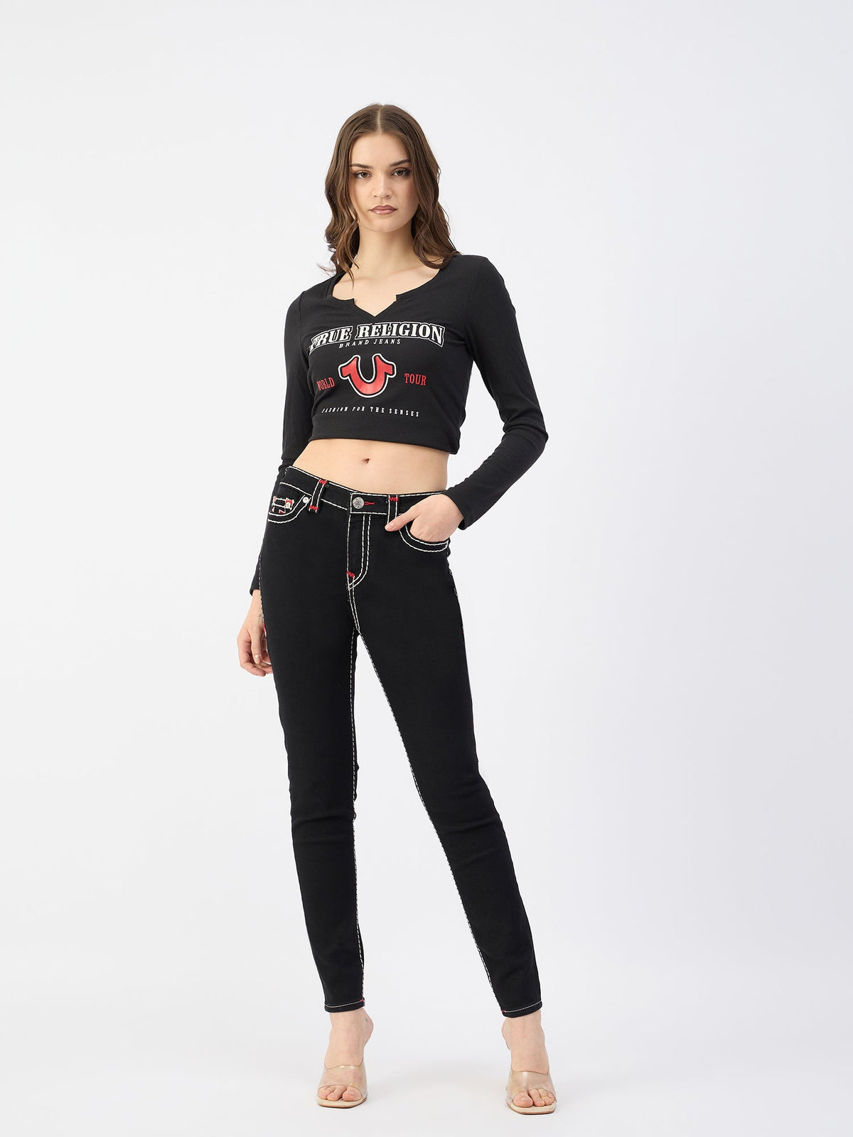True Religion Women Black Skinny Fit Jeans