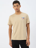 True Religion Men Beige Round Neck Tshirt