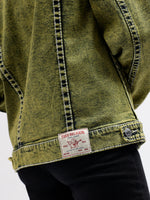 True Religion Women Green Solid Shirt Collar Full Sleeves Jacket