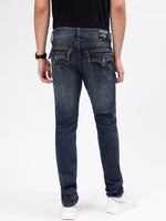 True Religion Men Blue Rocco Mid-Rise Jeans