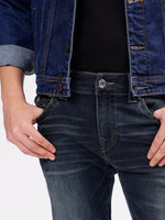 True Religion Men Blue Rocco Mid-Rise Jeans