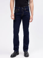 True Religion Men Blue Ricky Straight Fit Non Stretchable Jeans
