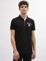 True Religion Men Black Solid Polo Collar Short Sleeves Tshirt