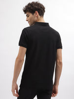 True Religion Men Black Solid Polo Collar Short Sleeves Tshirt