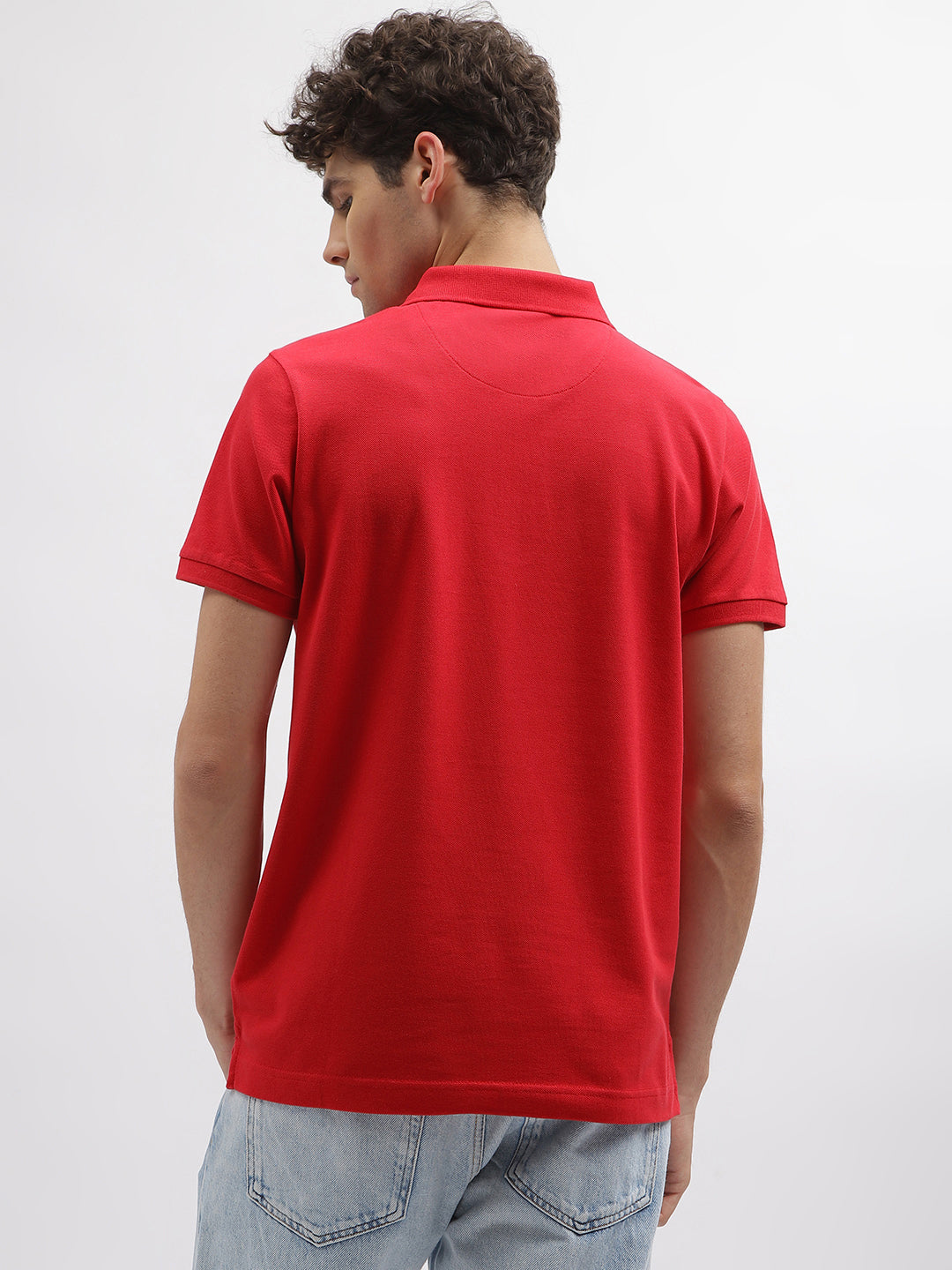 True Religion Men Red Solid Polo Collar Short Sleeves Tshirt