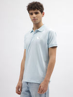 True Religion Men Blue Solid Polo Collar Short Sleeves Tshirt