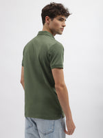 True Religion Men Green Solid Polo Collar Short Sleeves Tshirt