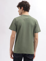 True Religion Men Green Printed Round Neck Short Sleeves T-Shirt