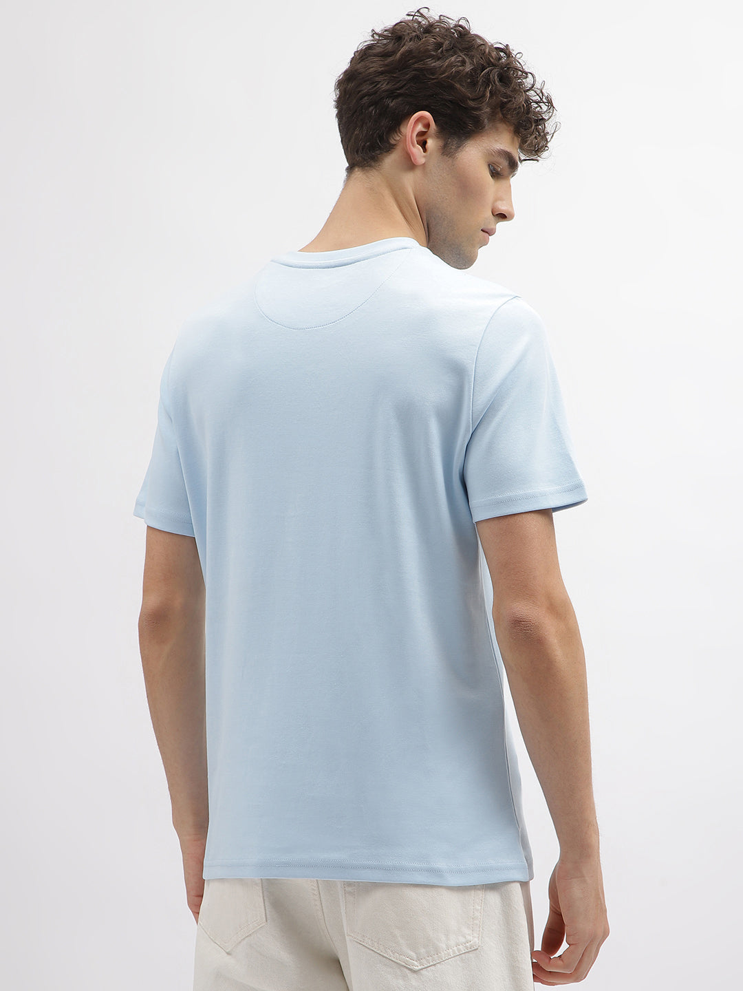 True Religion Men Blue Printed Round Neck Short Sleeves Tshirt