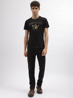 True Religion Men Black Printed Round Neck Short Sleeves Tshirt
