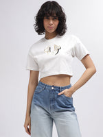 True Religion Women White Solid Round Neck Short Sleeves T-Shirt