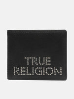 True Religion Men Black Textured Bi-Fold Wallet