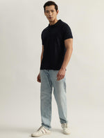 True Religion Men Navy Solid Polo Collar Short Sleeves Tshirt