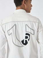 True Religion Men White Solid Spread Collar Full Sleeves Shirt