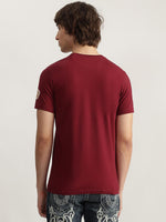 True Religion Men Red Printed Round Neck Short Sleeves Tshirt