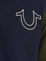 True Religion Men Color-Blocked Polo Collar Full Sleeves Tshirt