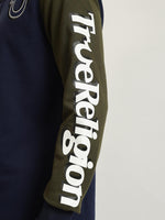 True Religion Men Color-Blocked Polo Collar Full Sleeves Tshirt