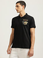 True Religion Men Black Solid Polo Collar Short Sleeves Tshirt