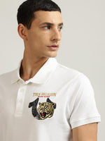 True Religion Men White Solid Polo Collar Short Sleeves Tshirt