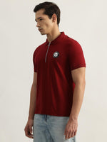 True Religion Men Red Solid Polo Collar Short Sleeves Tshirt