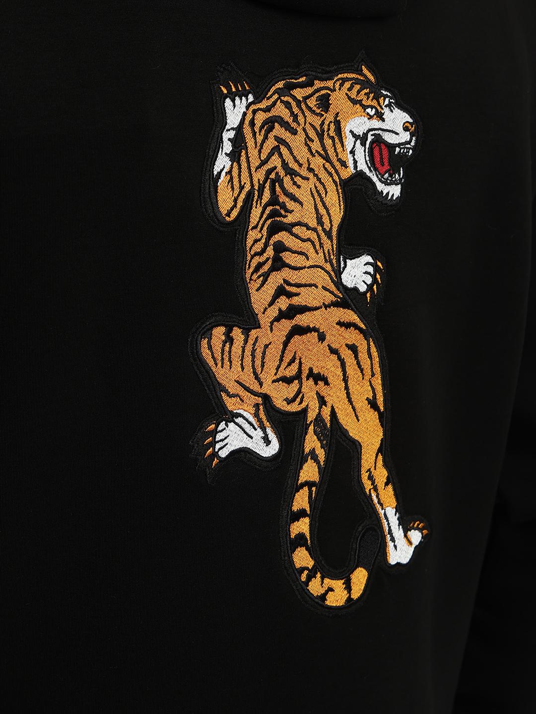 True Religion Men Solid Hooded Full Sleeves Zip Through Sweatshirt