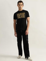 True Religion Men Black Printed Round Neck Short Sleeves Tshirt
