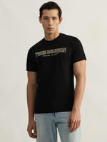 True Religion Men Black Solid Round Neck Short Sleeves Tshirt
