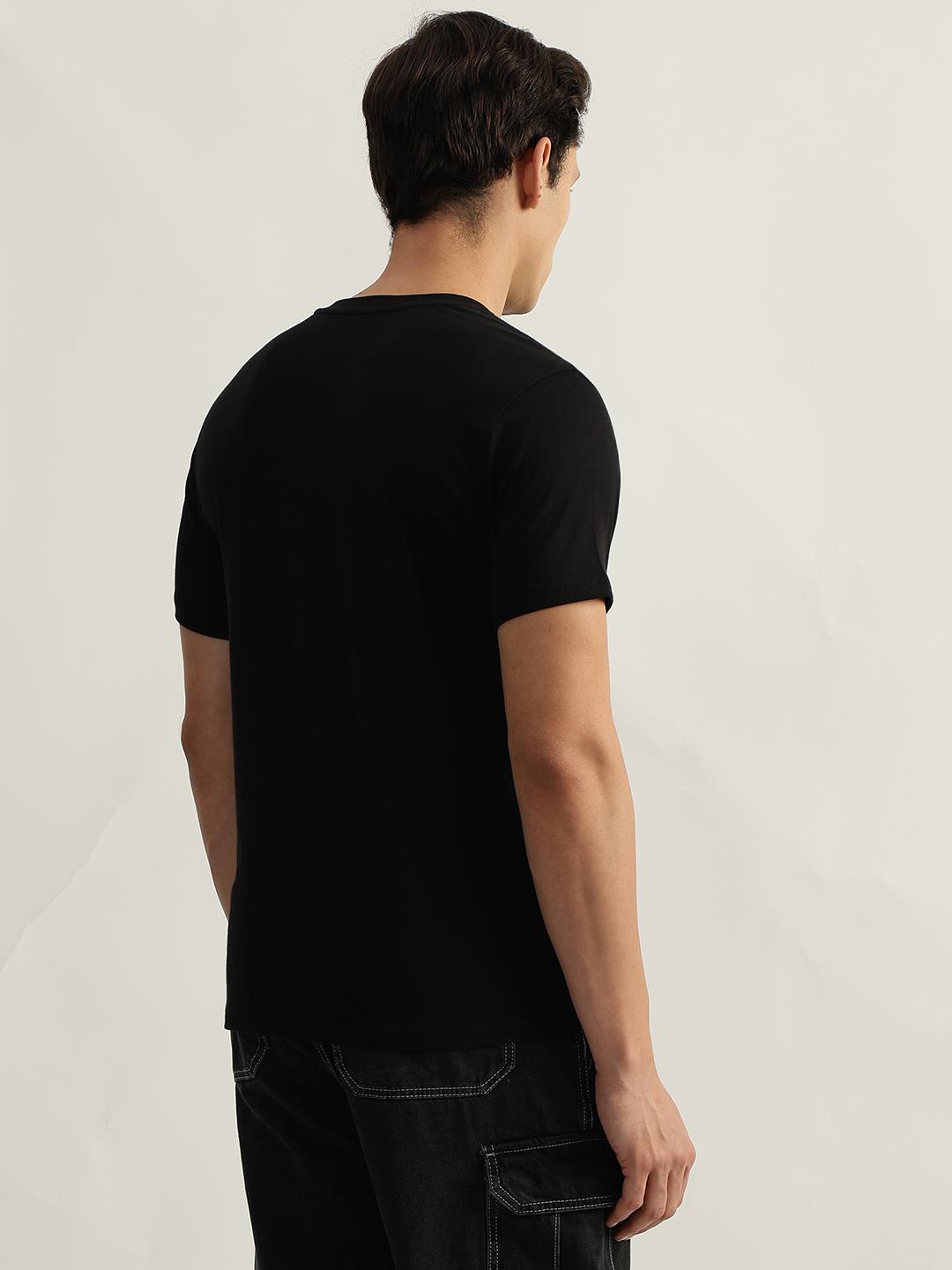 True Religion Men Black Printed Round Neck Short Sleeves Tshirt