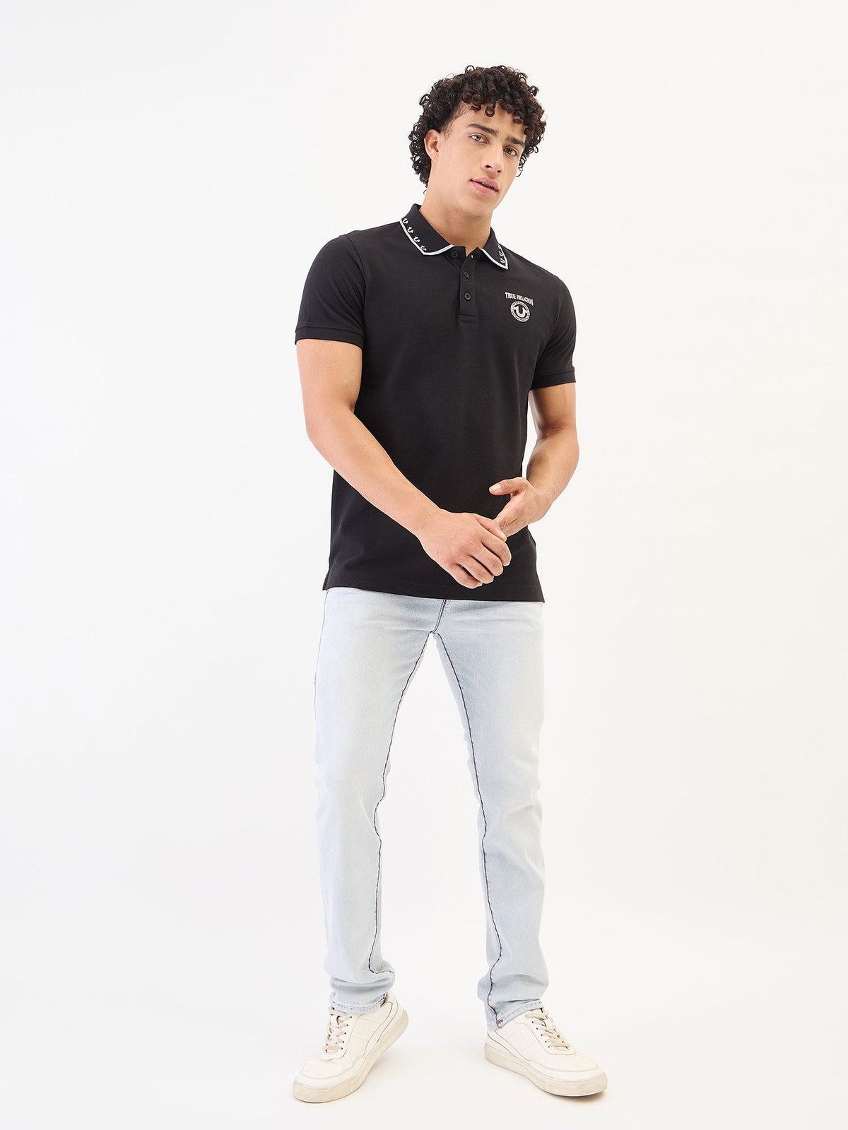 True Religion Men SUPER T Rocco Slim Fit Light Wash Jeans