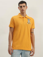 True Religion Men Yellow Solid Polo Collar Short Sleeves Polo Tshirt