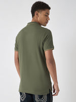 True Religion Men Green Solid Polo Collar Short Sleeves Polo Tshirt