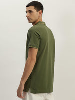 True Religion Men Green Solid Polo Collar Short Sleeves Polo Tshirt