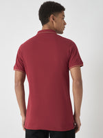 True Religion Men Red Solid Polo Collar Short Sleeves Polo Tshirt