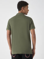 True Religion Men Green Solid Polo Collar Short Sleeves Polo Tshirt