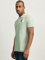 True Religion Men Green Solid Collared Short Sleeves Polo Tshirt