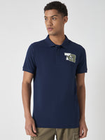 True Religion Men Navy Blue Solid Polo Collar Short Sleeves Polo Tshirt